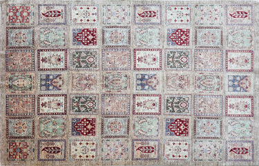 hand knotted large tan maroon bakhtiari afghan rug