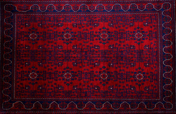 hand knotted medium dark red khal mohammadi afghan rug