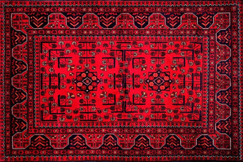 hand knotted small red khal mohammadi afghan rug