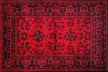 hand knotted small red khal mohammadi afghan rug